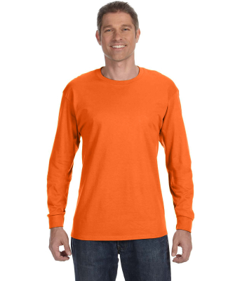 5400 Gildan Adult Heavy Cotton Long-Sleeve T-Shirt in Safety orange