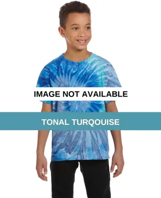 H1000b tie dye Youth Tie-Dyed Cotton Tee TONAL TURQOUISE