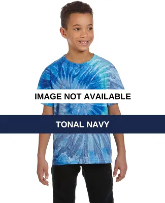H1000b tie dye Youth Tie-Dyed Cotton Tee TONAL NAVY