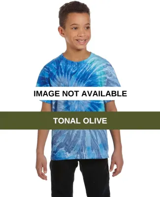 H1000b tie dye Youth Tie-Dyed Cotton Tee TONAL OLIVE