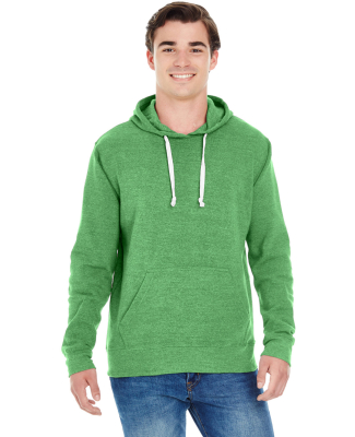 J8871 J-America Adult Tri-Blend Hooded Fleece in Green triblend