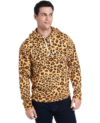 J8871 J-America Adult Tri-Blend Hooded Fleece in Leopard triblend