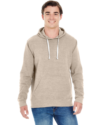 J8871 J-America Adult Tri-Blend Hooded Fleece in Oatmeal triblend