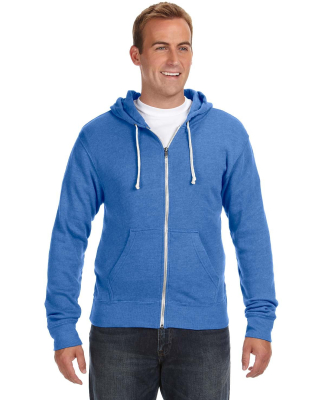J8872 J-America Adult Tri-Blend Full-Zip Hooded Fl in Cool royal triblend