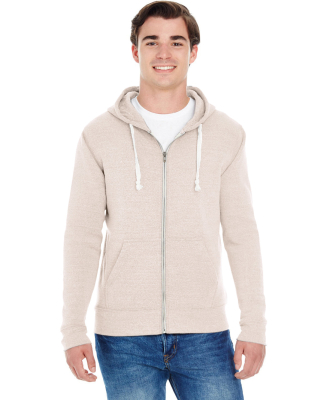 J8872 J-America Adult Tri-Blend Full-Zip Hooded Fl in Oatmeal triblend