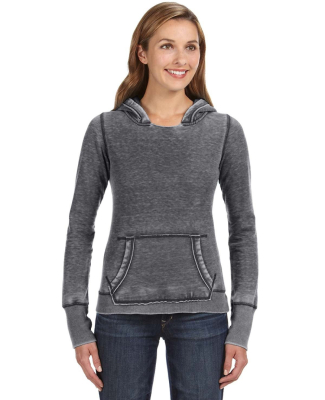 J8912 J-America Ladies' Vintage Zen Hooded Fleece in Dark smoke