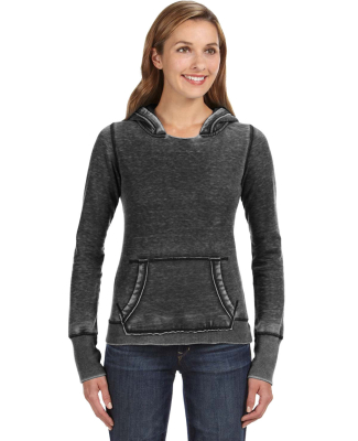 J8912 J-America Ladies' Vintage Zen Hooded Fleece in Twisted black
