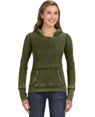 J8912 J-America Ladies' Vintage Zen Hooded Fleece in Twisted olive