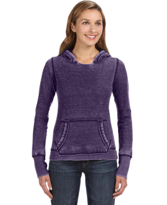 J8912 J-America Ladies' Vintage Zen Hooded Fleece in Twisted plum