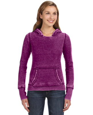 J8912 J-America Ladies' Vintage Zen Hooded Fleece in Very berry
