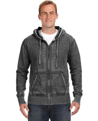 J8916 J-America Adult Vintage Zen Full-Zip Hooded  in Twisted black