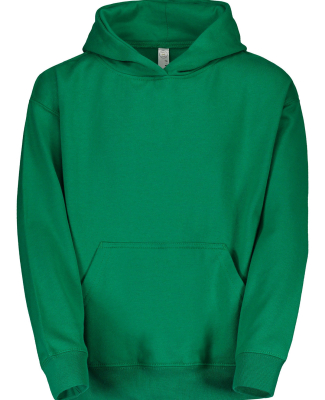 L2296 LA T Youth Fleece Hooded Pullover Sweatshirt in Kelly