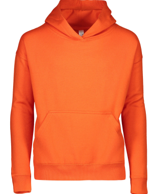 L2296 LA T Youth Fleece Hooded Pullover Sweatshirt in Orange