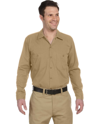 LL535 Dickies Men's Long-Sleeve Industrial Poplin  in Desert sand
