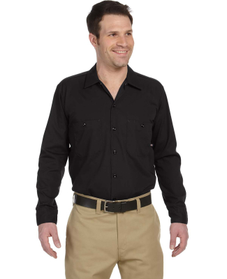 LL535 Dickies Men's Long-Sleeve Industrial Poplin  in Black