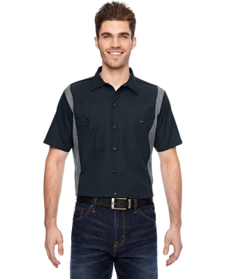 LS524 Dickies Adult Industrial Color Block Shirt in Dark navy/ smoke