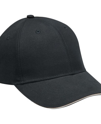PE102 Adams Polyester Performer Cap in Black/ khaki