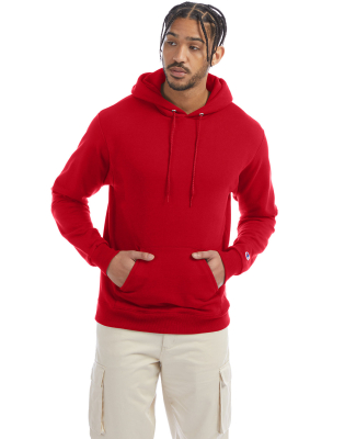 S700 Champion Logo 50/50 Pullover Hoodie in Scarlet