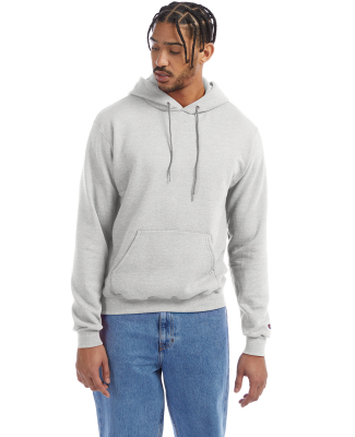 S700 Champion Logo 50/50 Pullover Hoodie in Silver grey