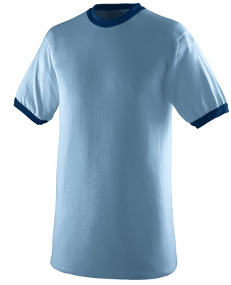 710 Augusta Sportswear Ringer T-Shirt in Light blue/ navy