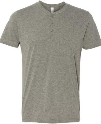 BELLA+CANVAS 3125 Short Sleeve Henley in Grey triblend