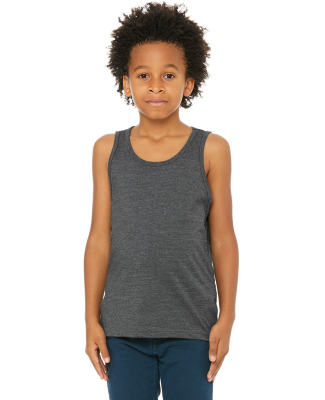 BELLA 3480Y Unisex Youth Cotton Tank Top in Dark grey heather