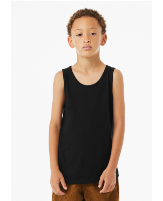 BELLA 3480Y Unisex Youth Cotton Tank Top in Solid black blend