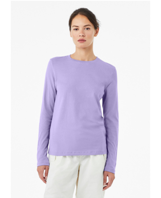 BELLA 6500 Womens Long Sleeve T-shirt in Dark lavender