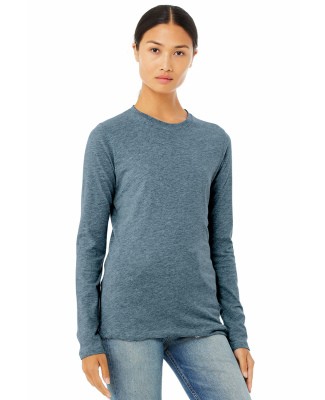 BELLA 6500 Womens Long Sleeve T-shirt in Heather deep teal