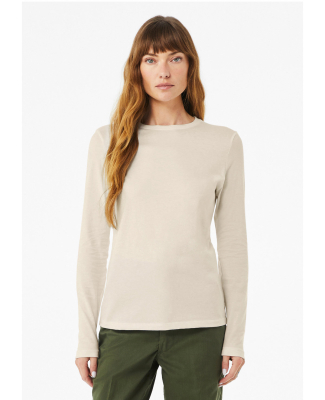 BELLA 6500 Womens Long Sleeve T-shirt in Heather dust