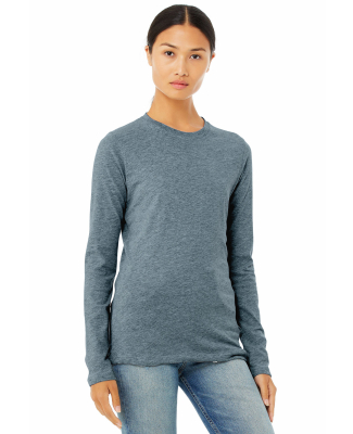BELLA 6500 Womens Long Sleeve T-shirt in Heather slate
