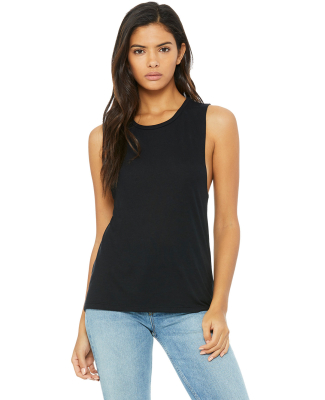 BELLA+CANVAS B8803  Womens Flowy Muscle Tank in Black