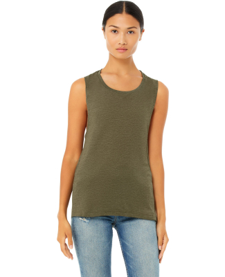 BELLA+CANVAS B8803  Womens Flowy Muscle Tank in Heather olive