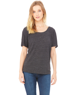 BELLA 8816 Womens Loose T-Shirt in Charcoal black slub