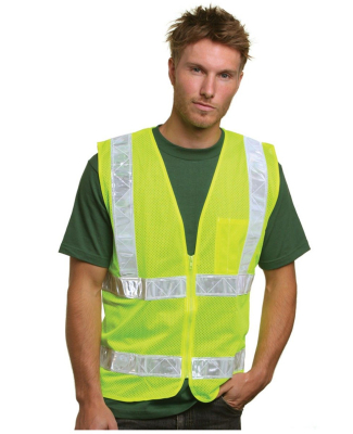 BA3785 Bayside Mesh Safety Vest - Lime in Lime Green