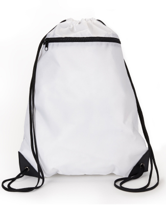 8888 Liberty Bags - Denier Nylon Zippered Drawstri in White
