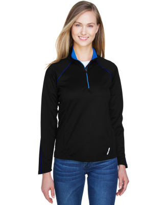 78187 North End Radar Ladies' Half-Zip Performance in Black/ true royal