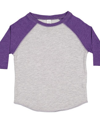 3330 Rabbit Skins Toddler Baseball Raglan in Vintage Heather/ Vintage Purple