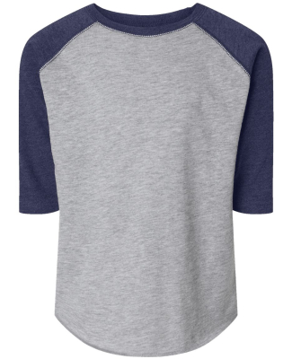 3330 Rabbit Skins Toddler Baseball Raglan in Vintage Heather/ Vintage True Navy