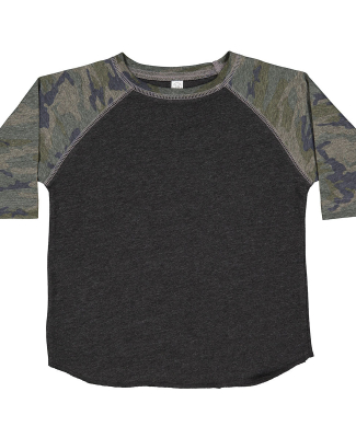 3330 Rabbit Skins Toddler Baseball Raglan in Vintage Smoke/ Vintage Camo