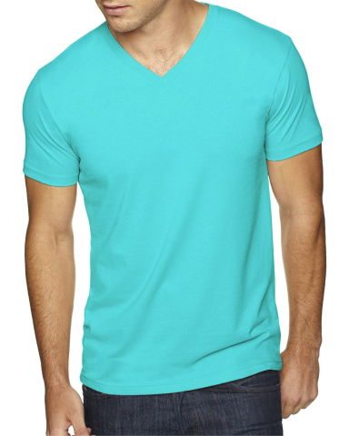 Next Level 6440 Premium Sueded V-Neck T-shirt in Tahiti blue
