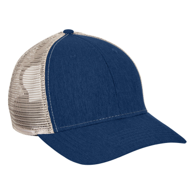 BA540 Big Accessories Sport Trucker Cap in Navy/ tan