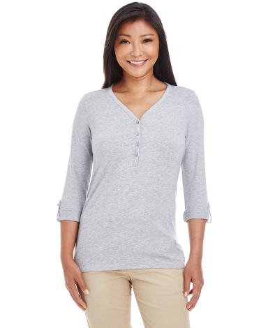 DP186W Devon & Jones Ladies' Perfect Fit™ Y-Plac in Grey heather