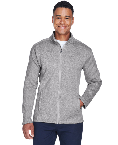 DG793 Devon & Jones Men's Bristol Full-Zip Sweater in Grey heather