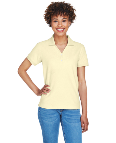 D100W Devon & Jones Ladies’ Pima Pique Short-Sle in Transparent yellow