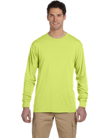 Jerzees 21MLR Dri-Power Sport Long Sleeve T-Shirt in Safety green