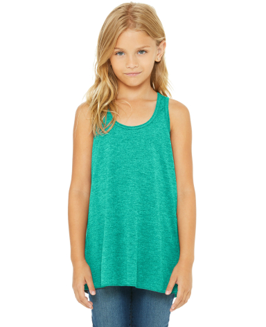 8800Y Bella + Canvas Youth Flowy RacerbackTank in Teal