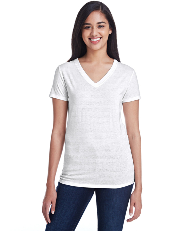 Threadfast Apparel 252RV Ladies' Invisible Stripe in White invisible stripe