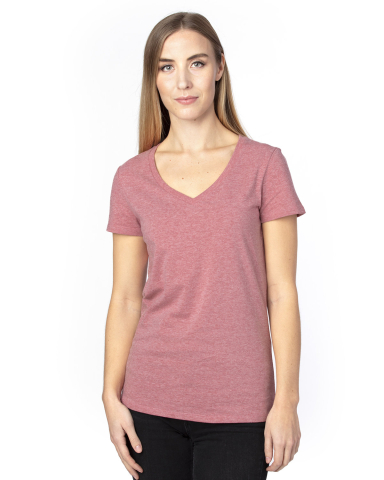 Threadfast Apparel 200RV Ladies' Ultimate V-Neck T in Maroon Heather