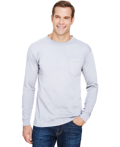 Bayside Apparel 3055 Union-Made Long Sleeve T-Shir in Ash